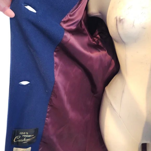 Vintage Cashmere Coat With Mink Collar Size M Union Made - Picture 9 of 15